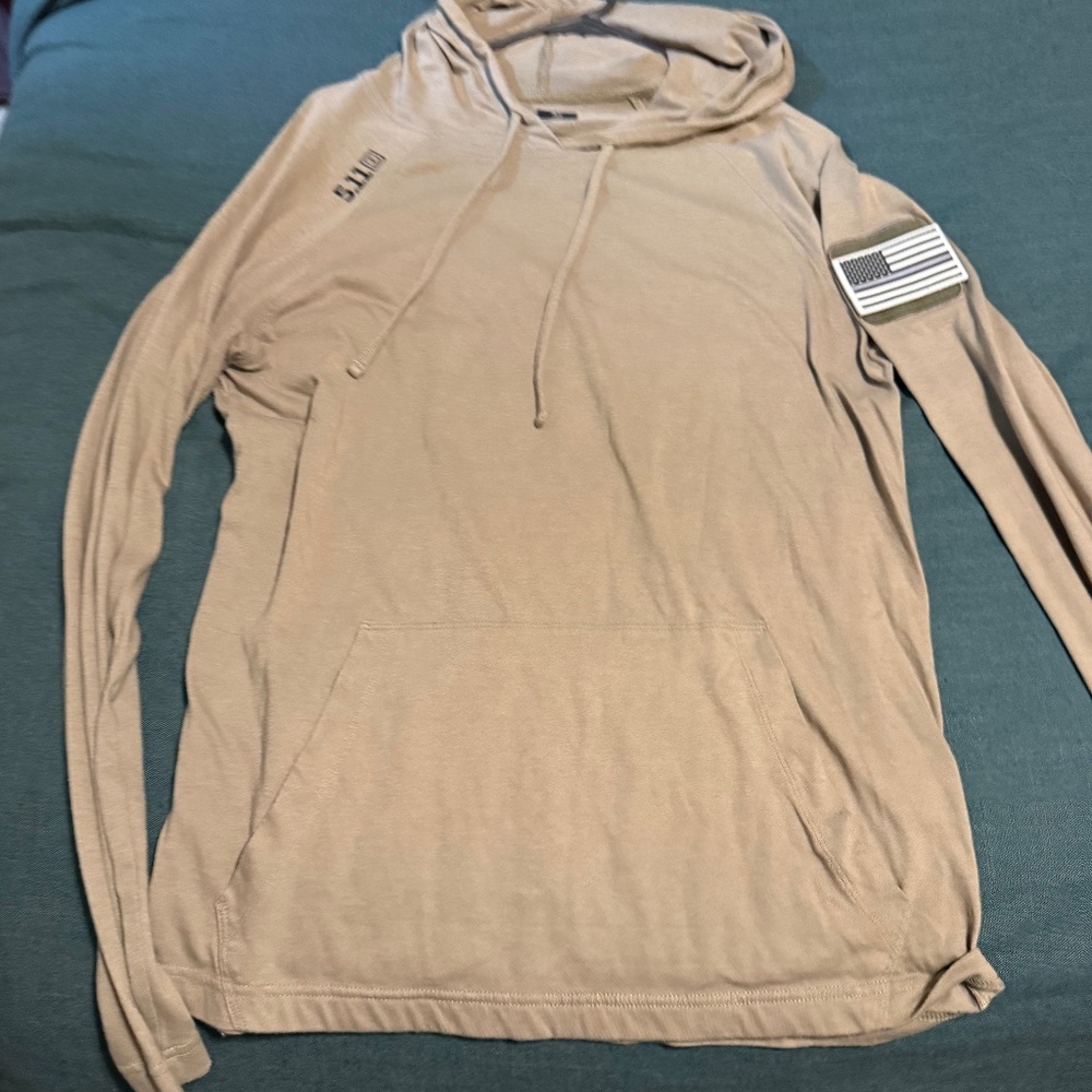 5.11 Tactical Hoodie (tan) with flag patch